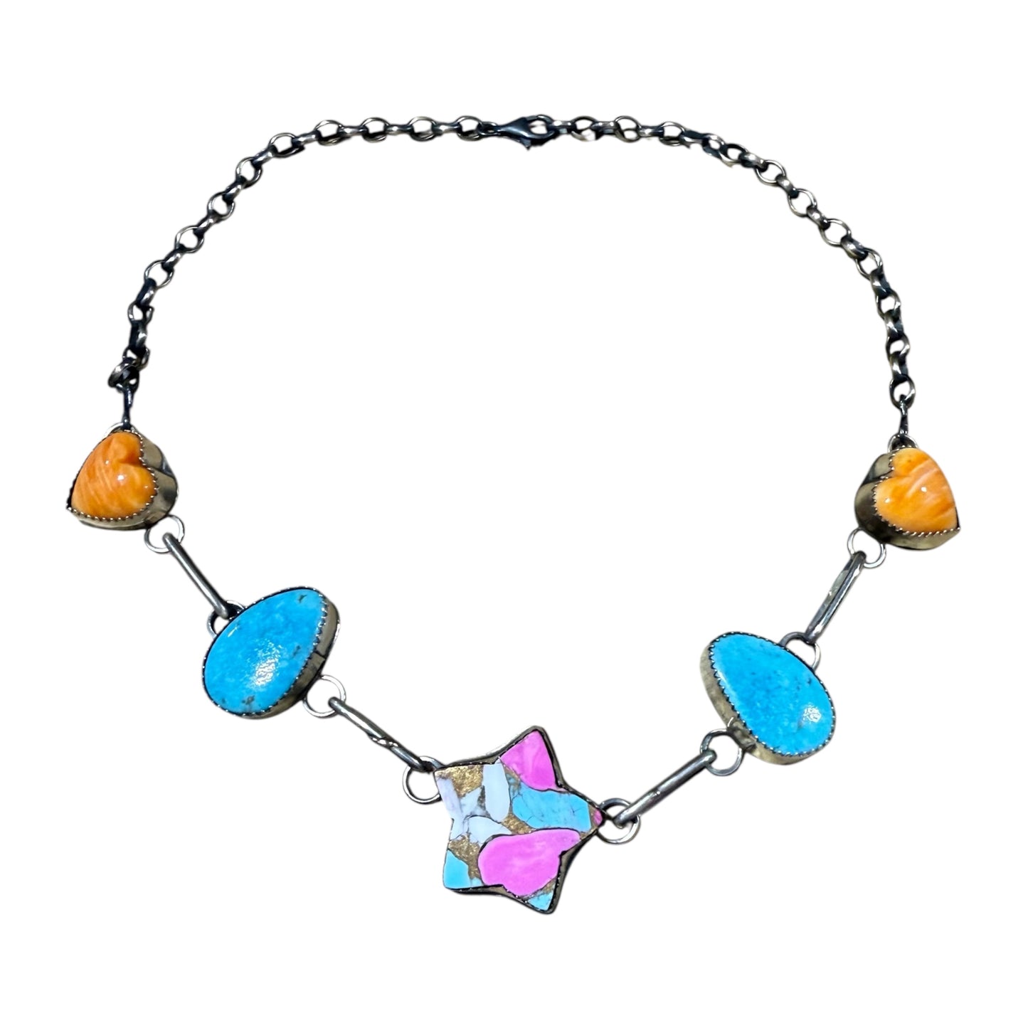 Cotton Candy Choker by Tia Long, Navajo