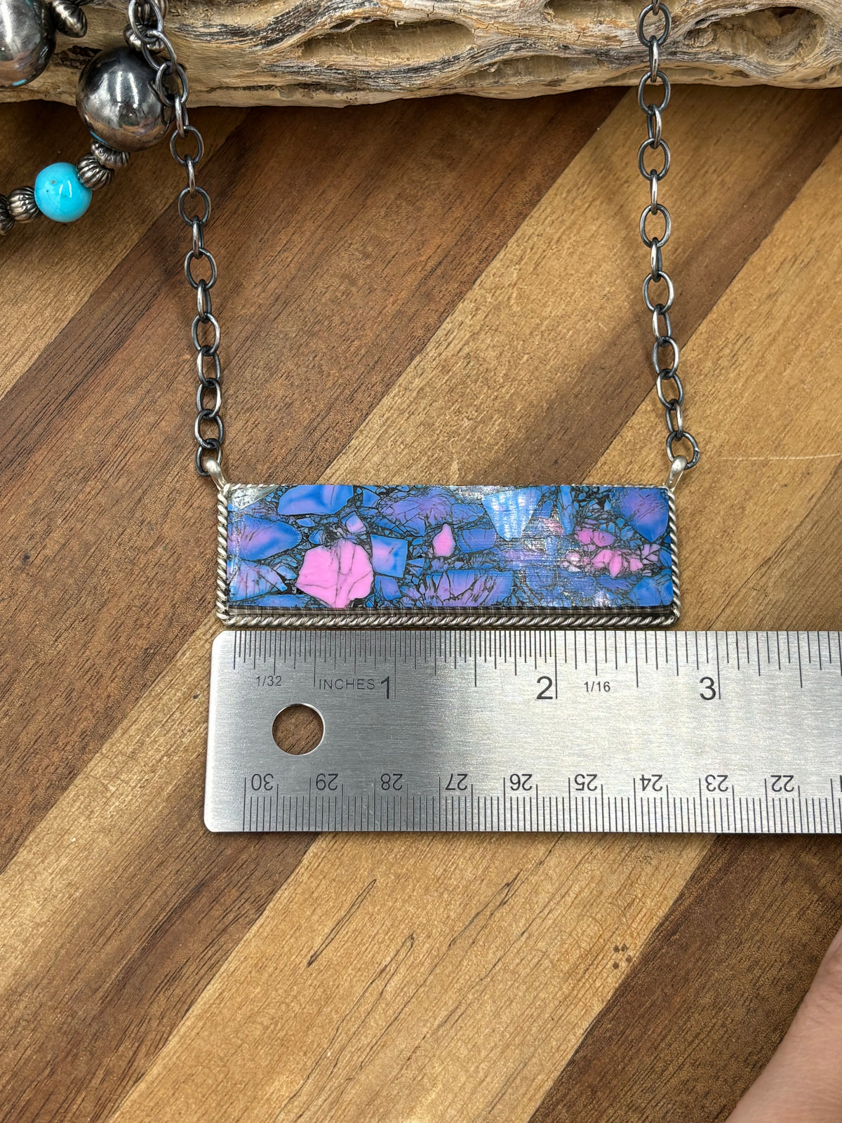 Monarch Mojave #917-44C XL Bar Necklace by Brandon Etcitty, Navajo