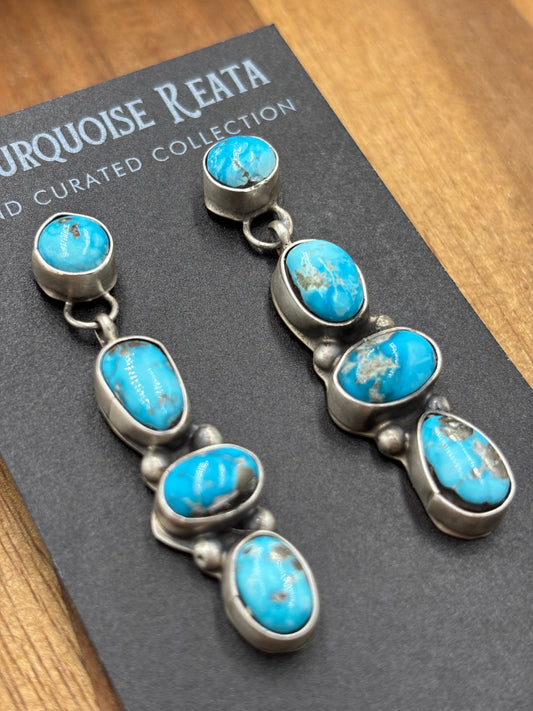 Turquoise Drop Earrings #2 by Ella Peters, Navajo