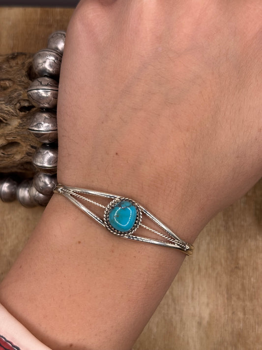 Kingman Turquoise Cuff #7 by Esther White, Navajo