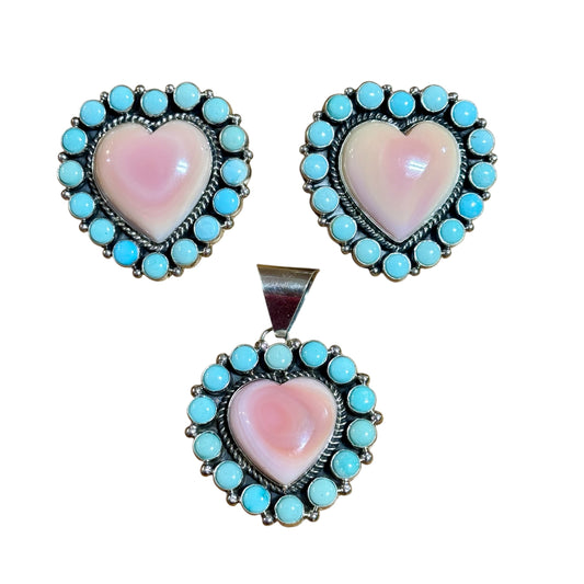 Pink Conch Heart Set