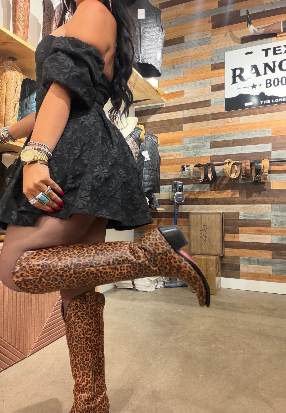 Signature Turquoise Reata Boot – The Roxy, Leopard Snip Toe Boot