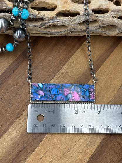 Monarch Mojave #917-44D XL Bar Necklace by Brandon Etcitty, Navajo