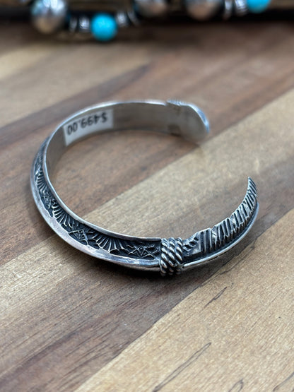 Silver Cuff #911-19 by Delayne Reeves, Navajo