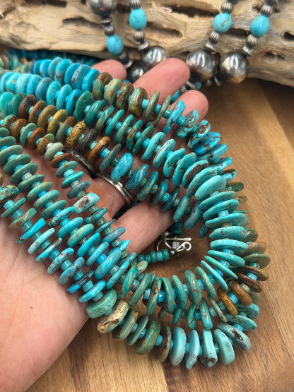 31” Best Seller Turquoise Graduated Rondelle Necklace