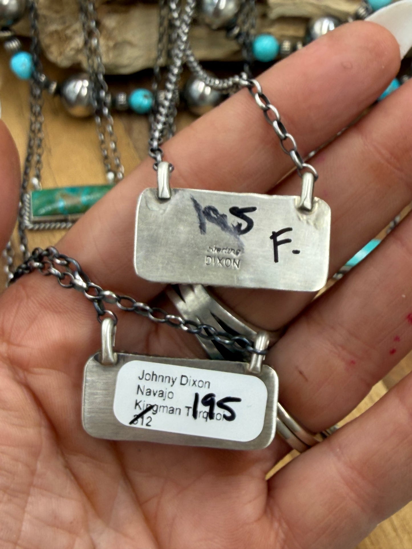 16” Kingman Bar Necklaces by Johnny Dixon, Navajo