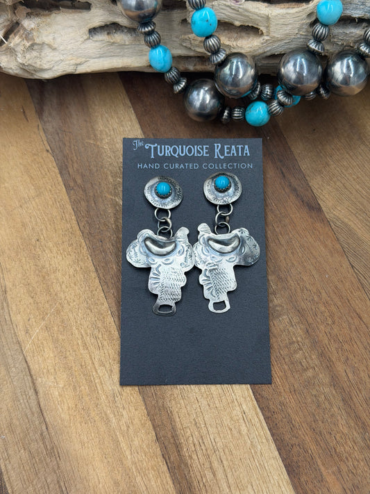 Saddle Earrings #811-12 by Gabriela Yazzie, Navajo