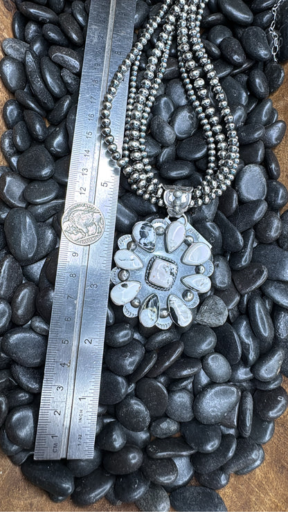 White Buffalo Cluster Pendant #PEN-5