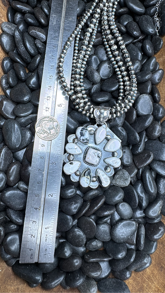 White Buffalo Cluster Pendant #PEN-5