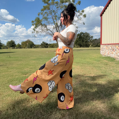 Dicey Moves Wide-leg Pants