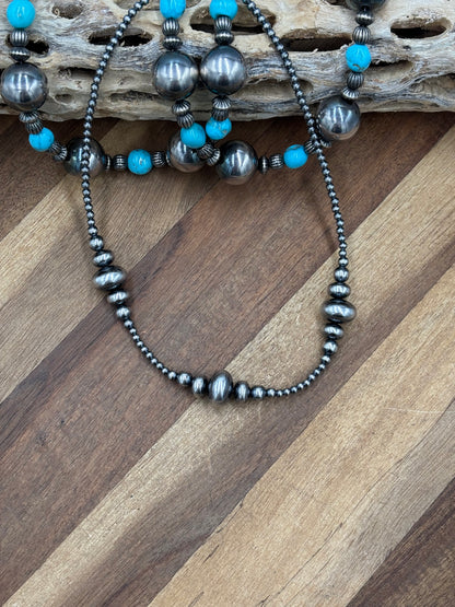 16” 3-14mm #911-24 Rondelle Sterling Pearls Necklace