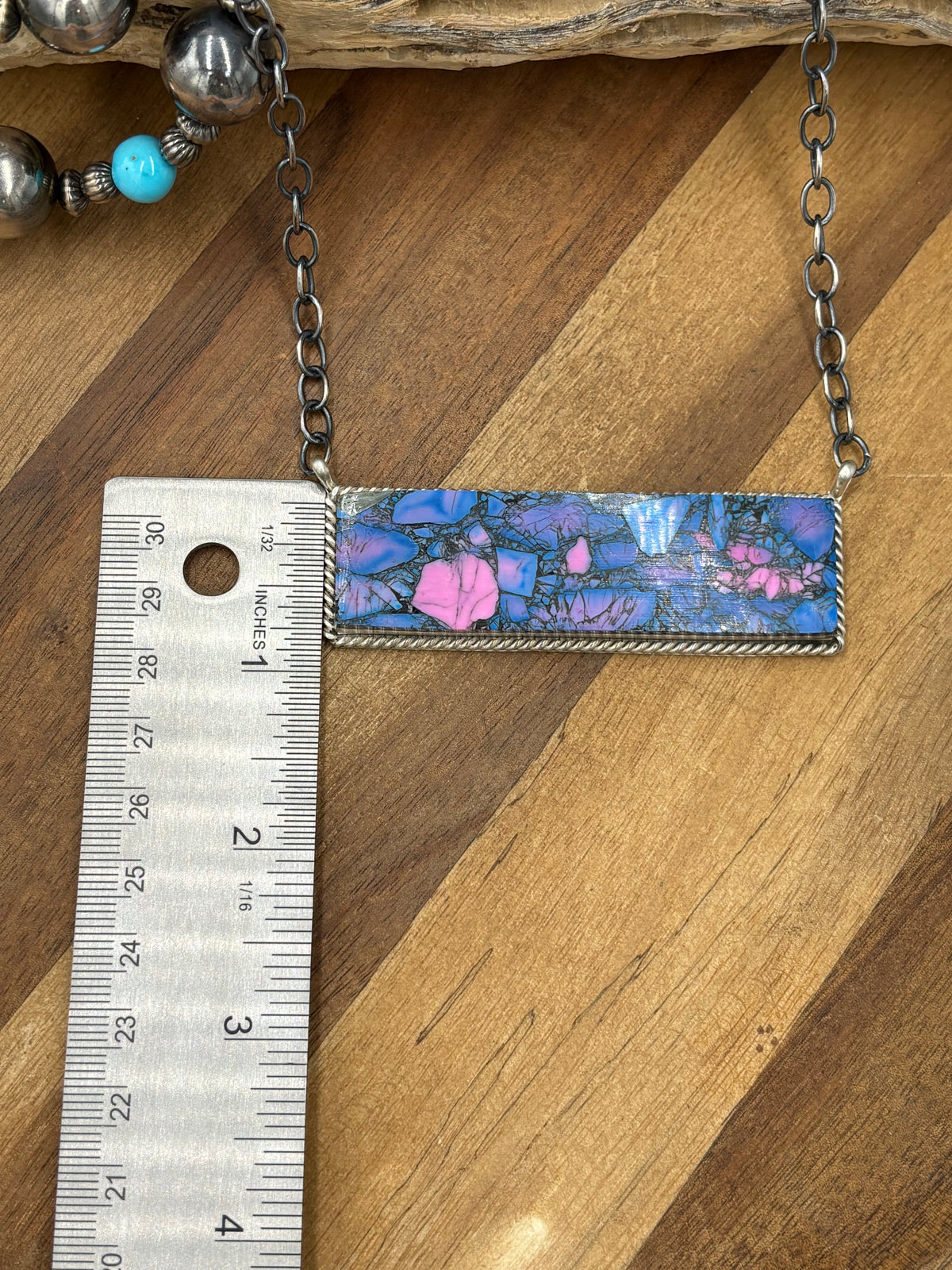 Monarch Mojave #917-44C XL Bar Necklace by Brandon Etcitty, Navajo
