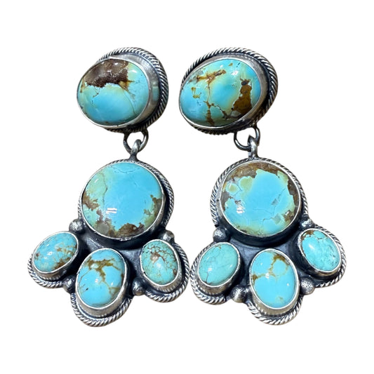 Turquoise Post Dangle Earrings by Ella Peters