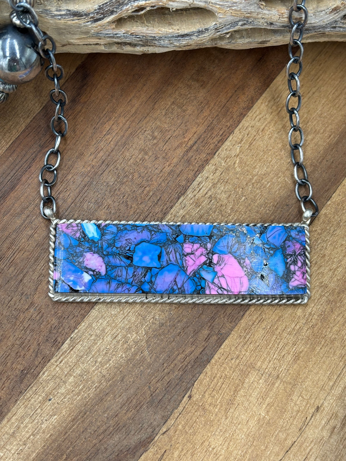 Monarch Mojave #917-44D XL Bar Necklace by Brandon Etcitty, Navajo