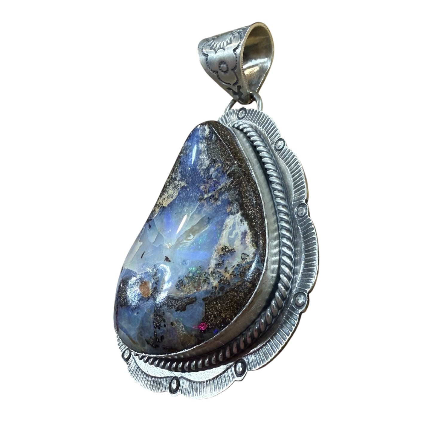 Boulder Opal Teardrop Pendant