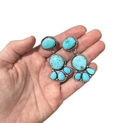 Turquoise Post Dangle Earrings by Ella Peters