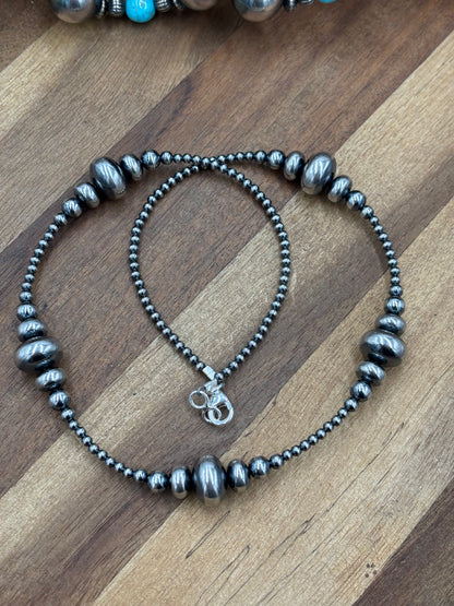 20” 3-14mm #911-26 Rondelle Sterling Pearls Necklace