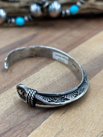 Silver Cuff #911-19 by Delayne Reeves, Navajo