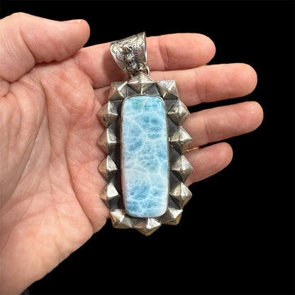 Larimar Rectangle Pendant by Ned Nez