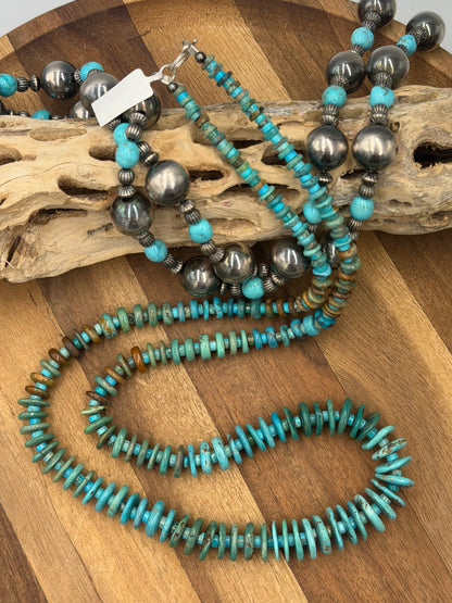 31” Best Seller Turquoise Graduated Rondelle Necklace