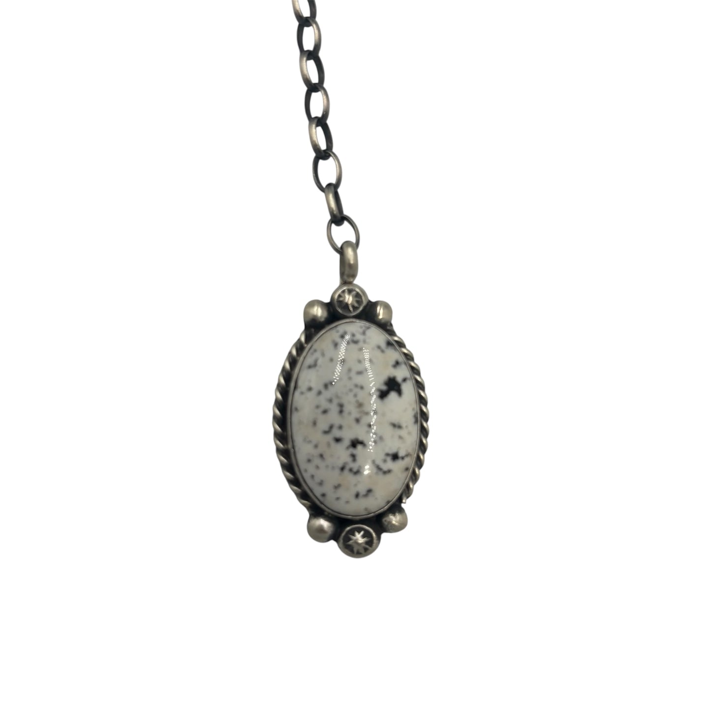 20" White Buffalo Lariat Necklace By Navajo Artist Augustine Largo