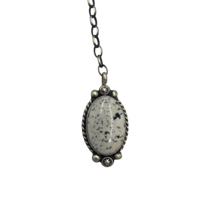 20" White Buffalo Lariat Necklace By Navajo Artist Augustine Largo