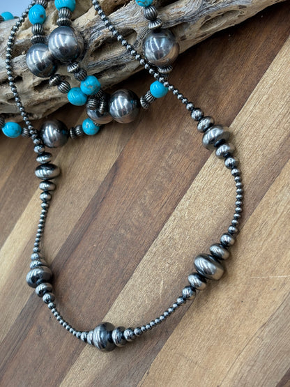 20” 3-14mm #911-26 Rondelle Sterling Pearls Necklace