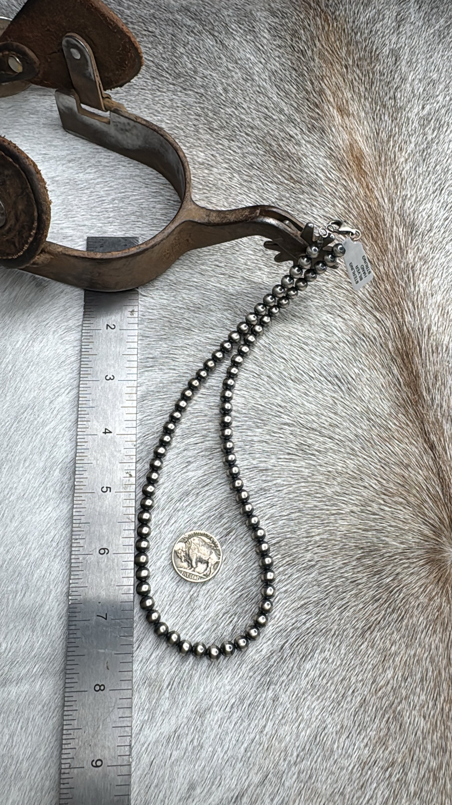 6mm 18” Sterling Silver Pearl Necklace