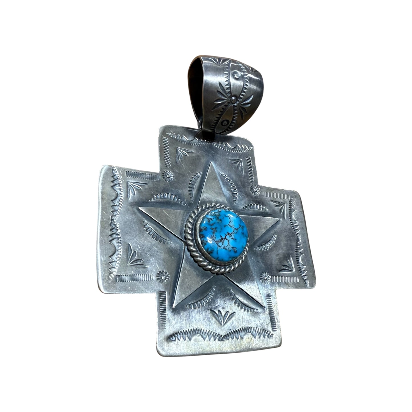 Cross Statement Pendant By Delbert Santos, Navajo