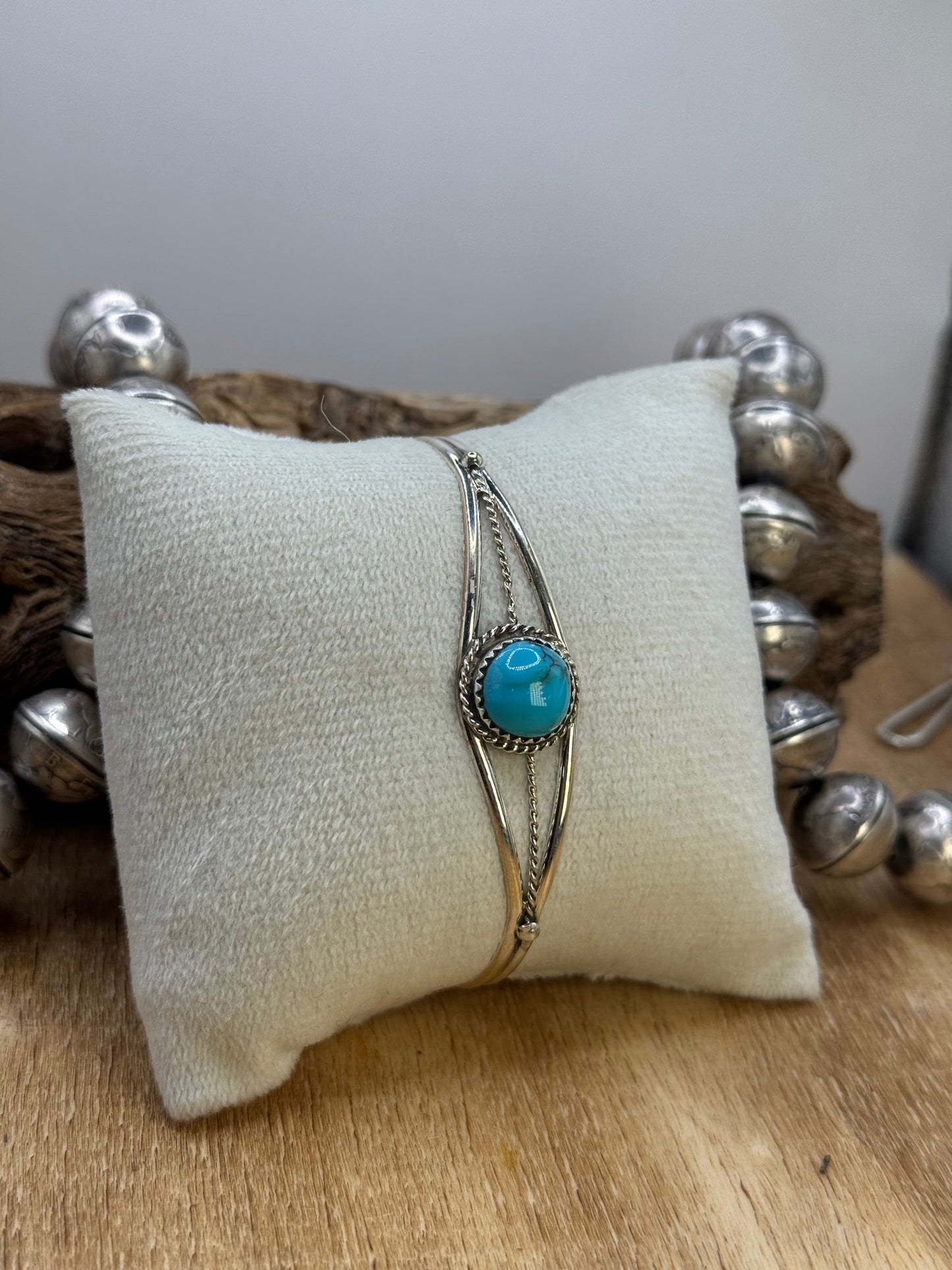 Kingman Turquoise Cuff #4 by Esther White, Navajo