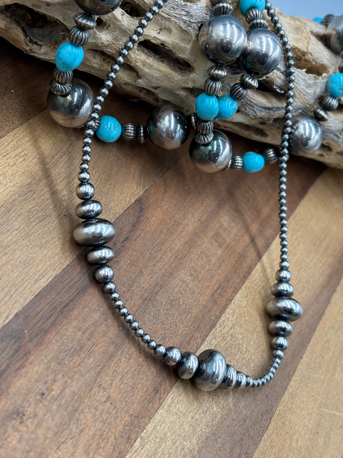 16” 3-14mm #911-24 Rondelle Sterling Pearls Necklace
