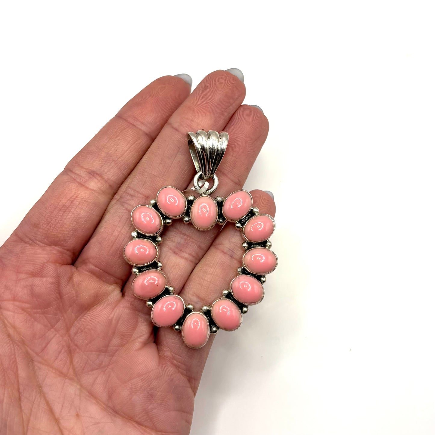 Pink Conch Heart Pendant