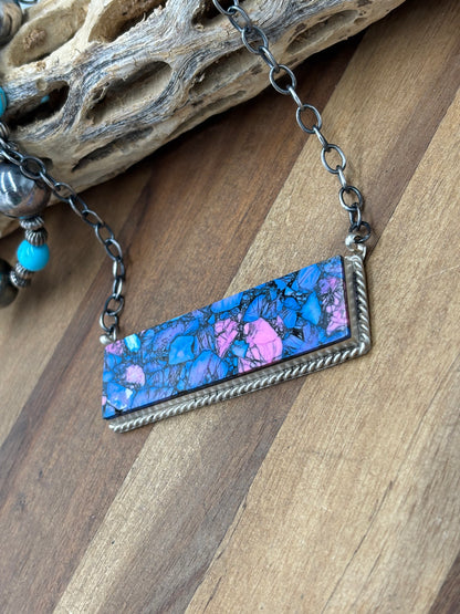 Monarch Mojave #917-44D XL Bar Necklace by Brandon Etcitty, Navajo