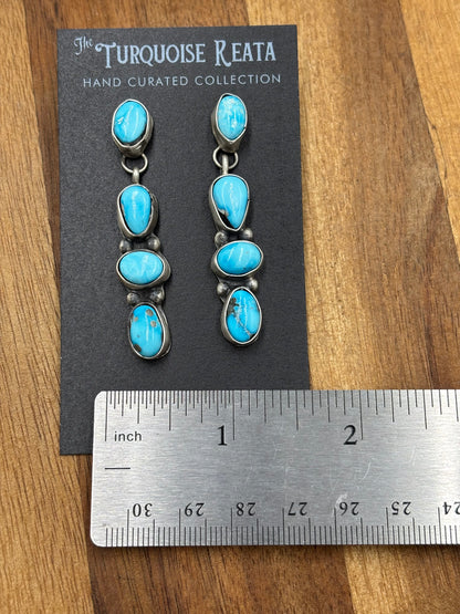 Turquoise Drop Earrings by Ella Peters, Navajo