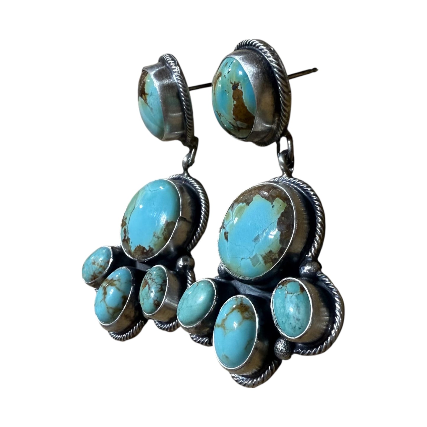 Turquoise Post Dangle Earrings by Ella Peters