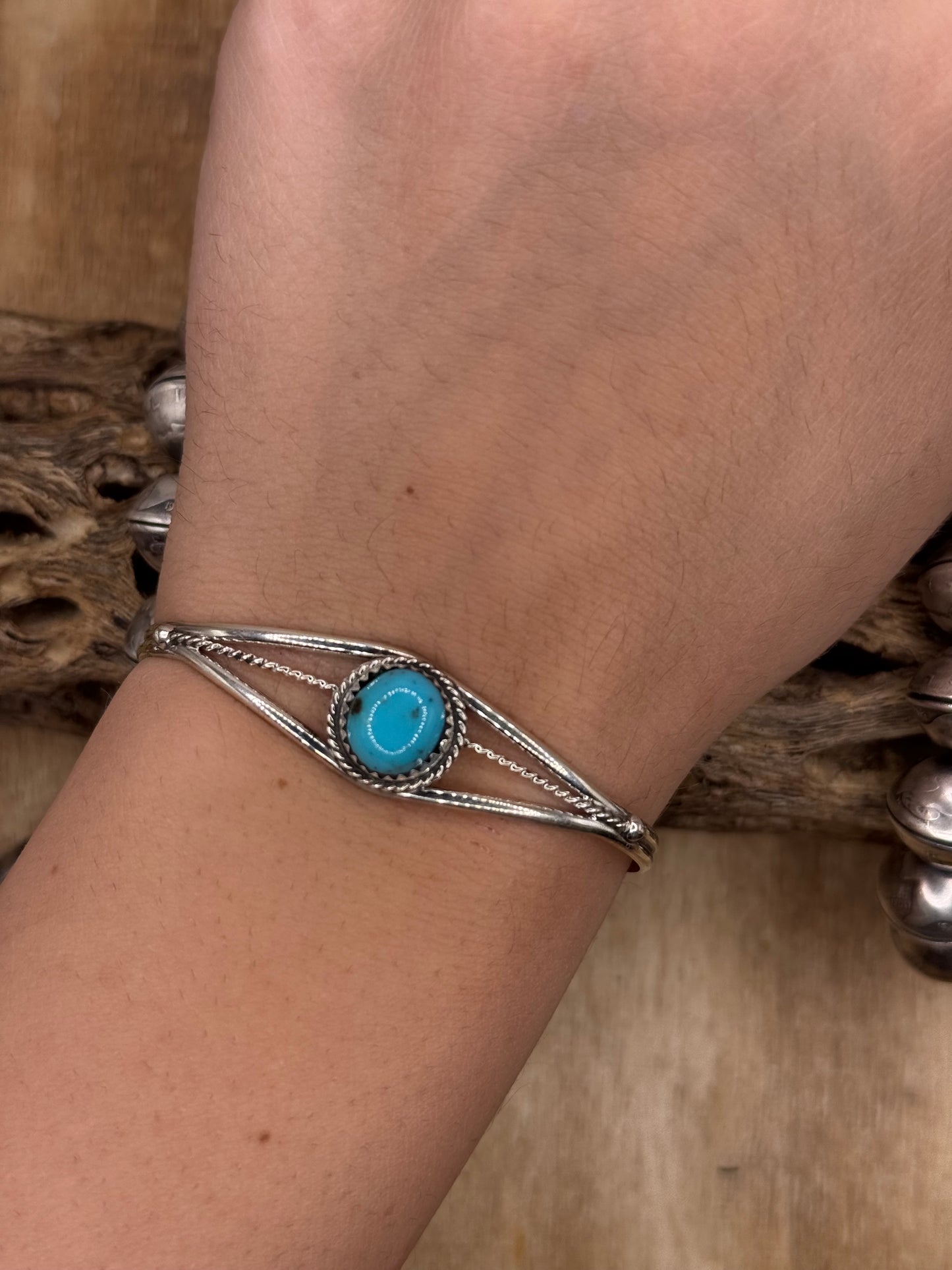 Kingman Turquoise Cuff #3 by Esther White, Navajo