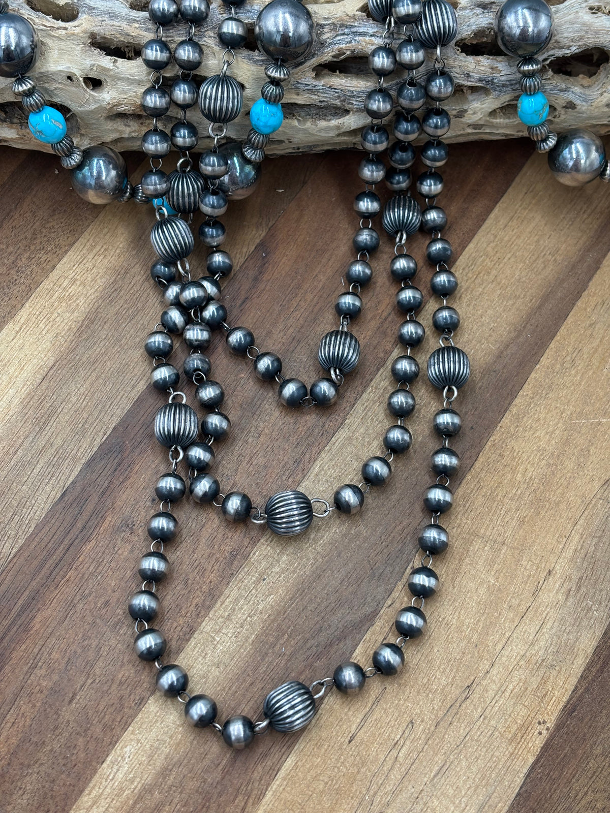 60" Sterling Silver Pearls #922-19 Necklace 8mm-12mm