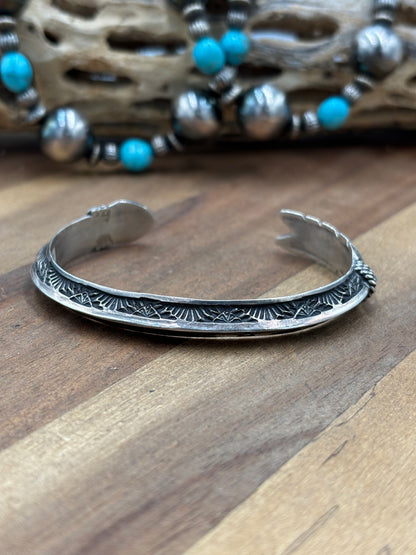 Silver Cuff #911-19 by Delayne Reeves, Navajo
