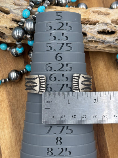 All Silver Cuff #3 by Jerald Tahe, Navajo