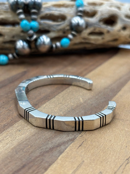Silver Cuff #911-21 by Konnie Henry, Navajo