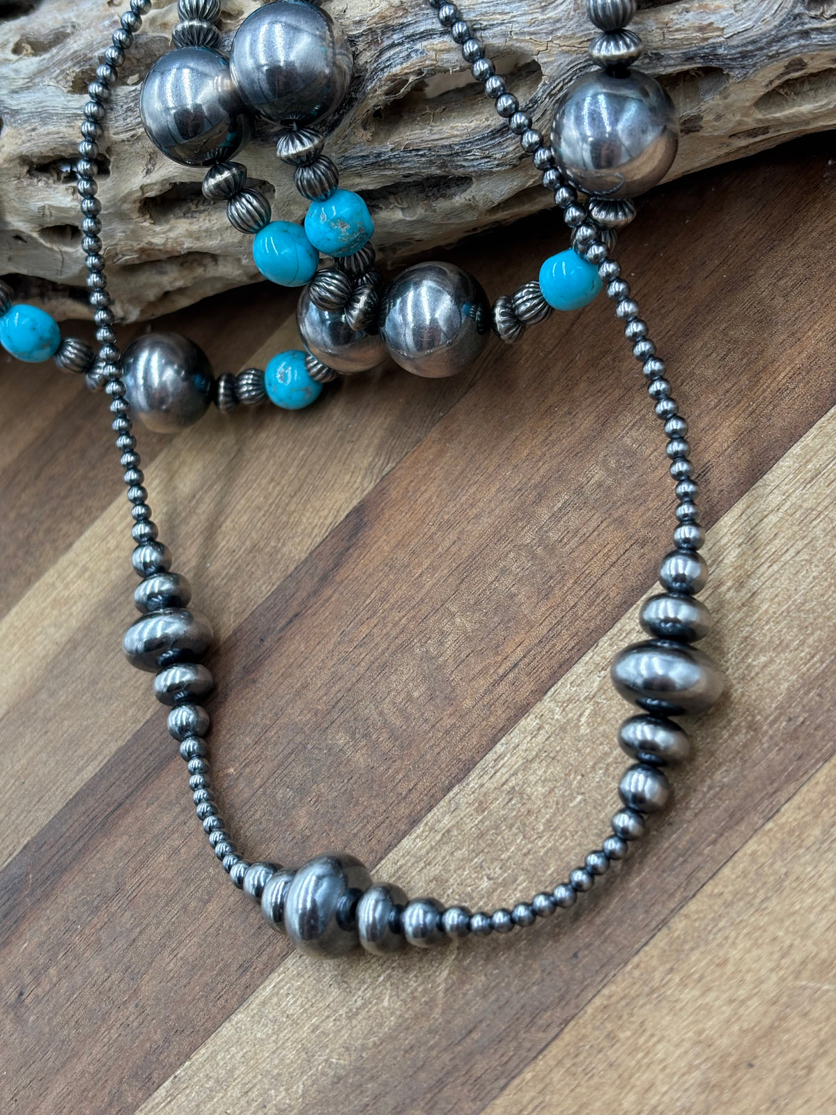 16” 3-14mm #911-24 Rondelle Sterling Pearls Necklace