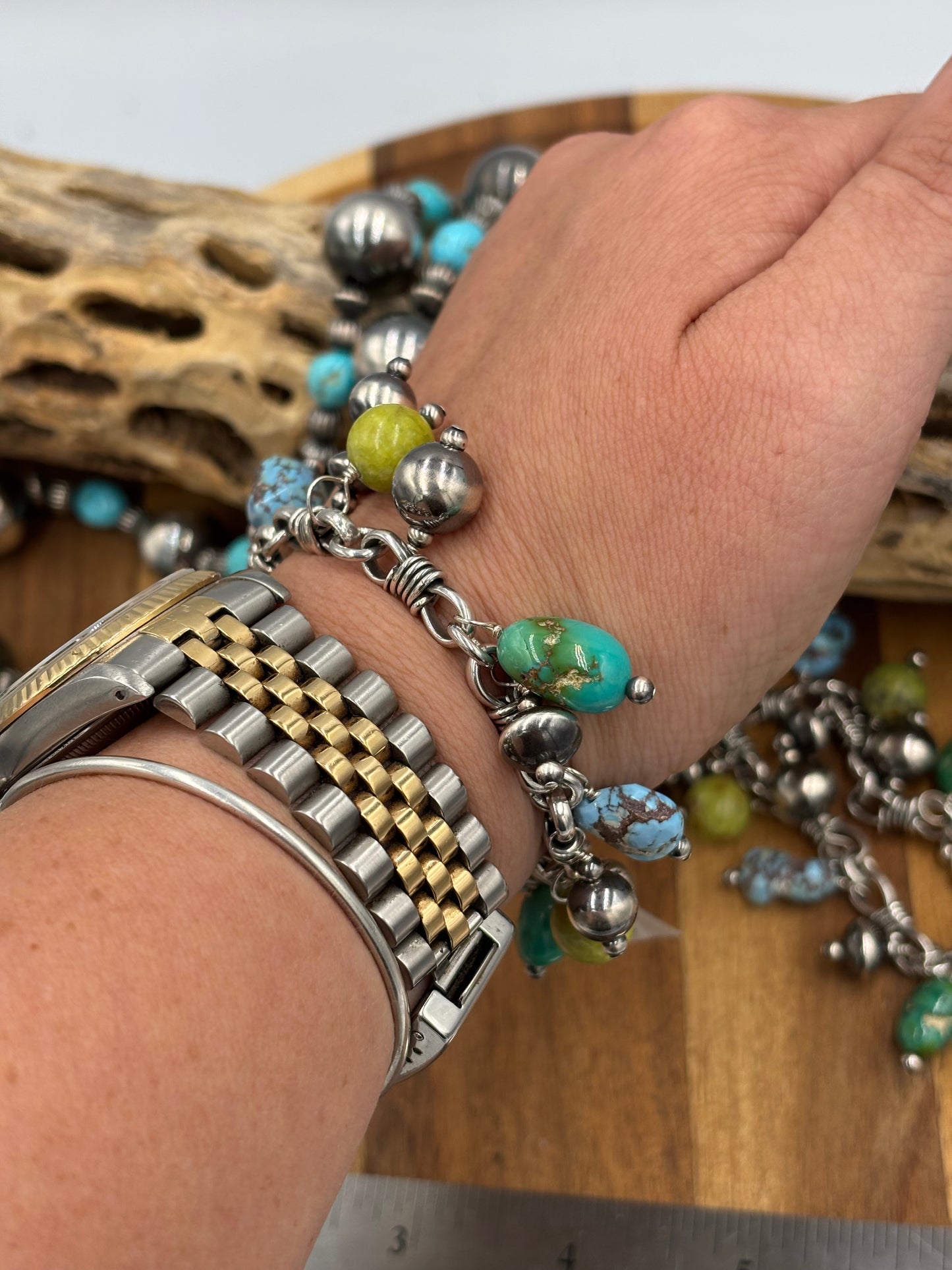 Mixed Turquoise Charm Bracelet