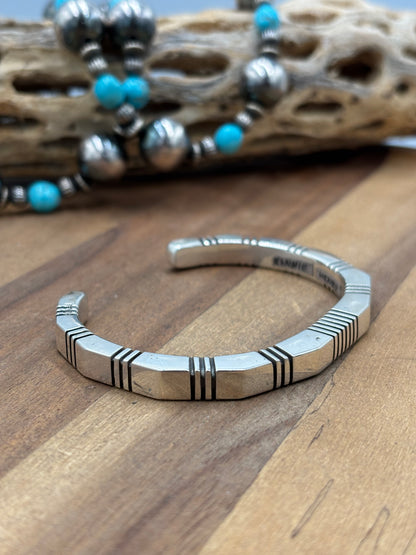 Silver Cuff #911-21 by Konnie Henry, Navajo