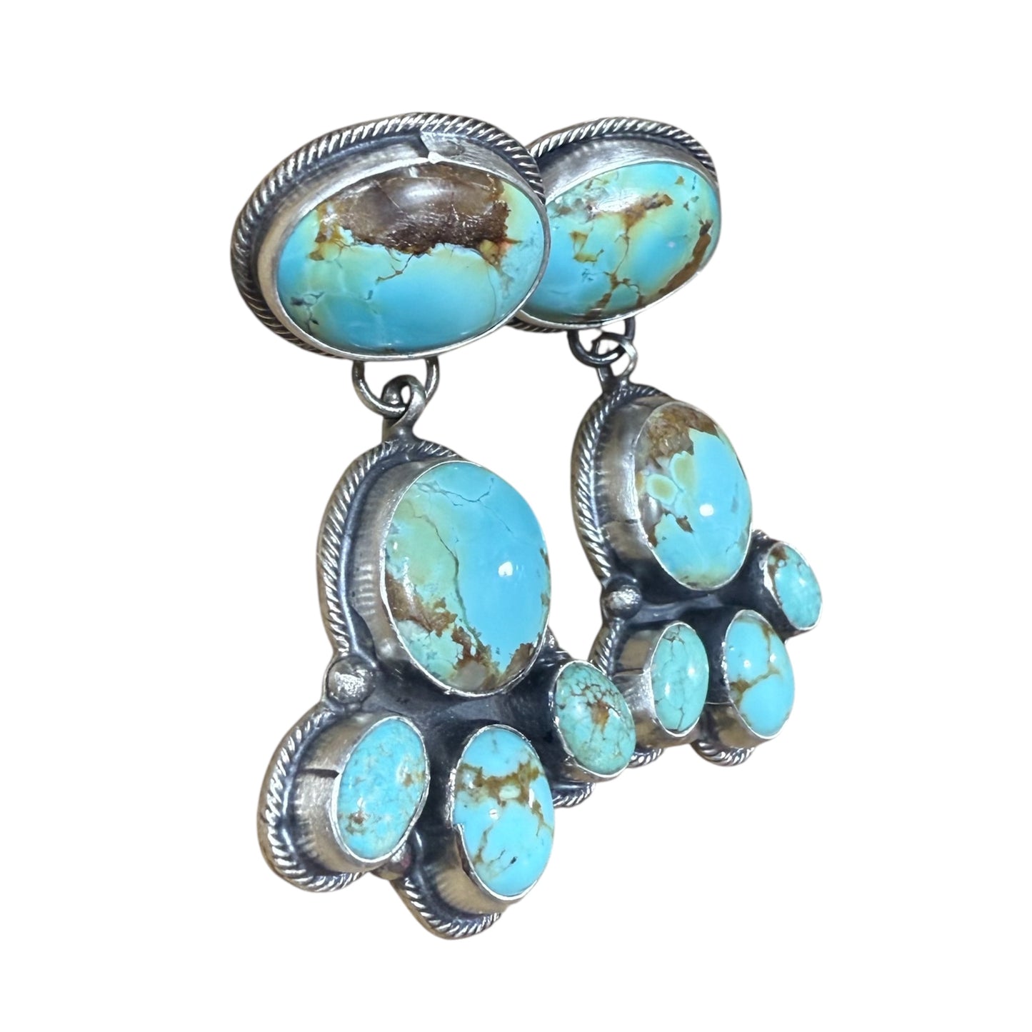 Turquoise Post Dangle Earrings by Ella Peters
