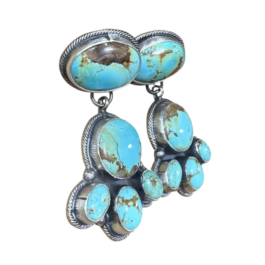 Turquoise Post Dangle Earrings by Ella Peters