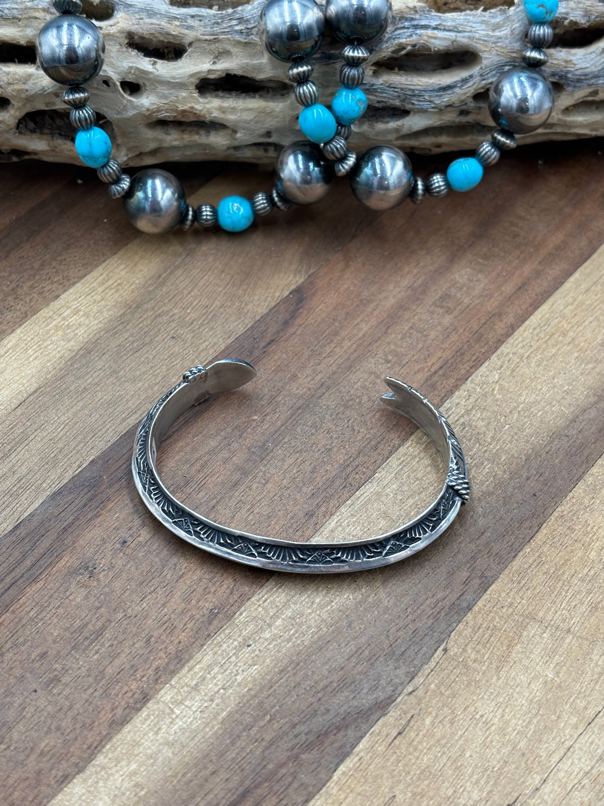 Silver Cuff #911-19 by Delayne Reeves, Navajo
