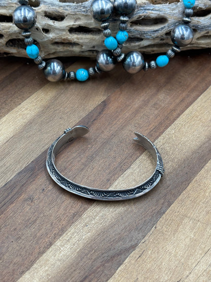 Silver Cuff #911-19 by Delayne Reeves, Navajo