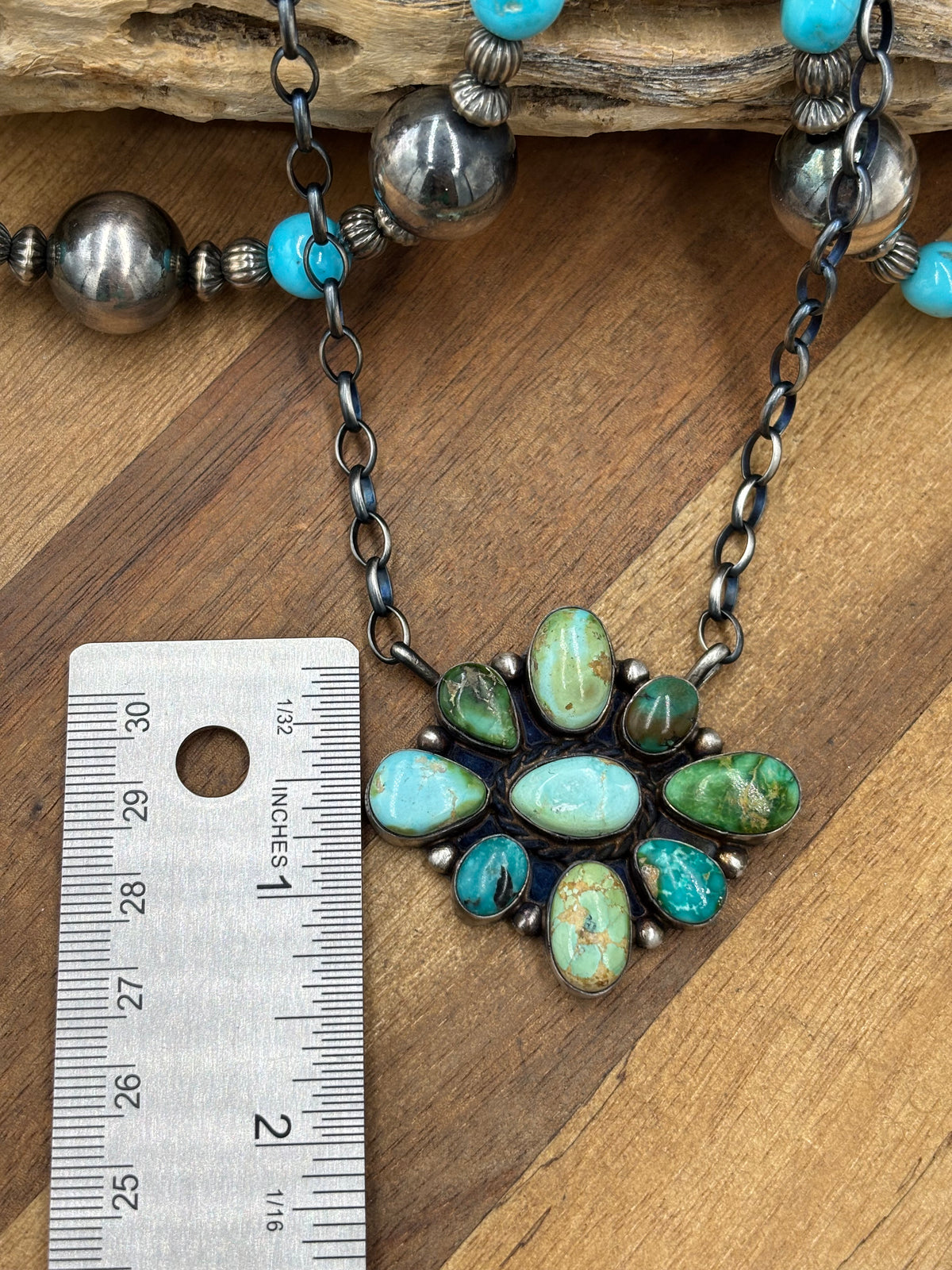 Sonoran Gold #917-53 Cluster Necklace by Wilson Dawes, Navajo