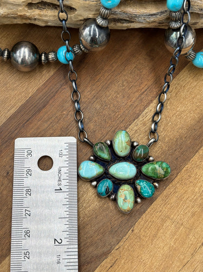 Sonoran Gold #917-53 Cluster Necklace by Wilson Dawes, Navajo