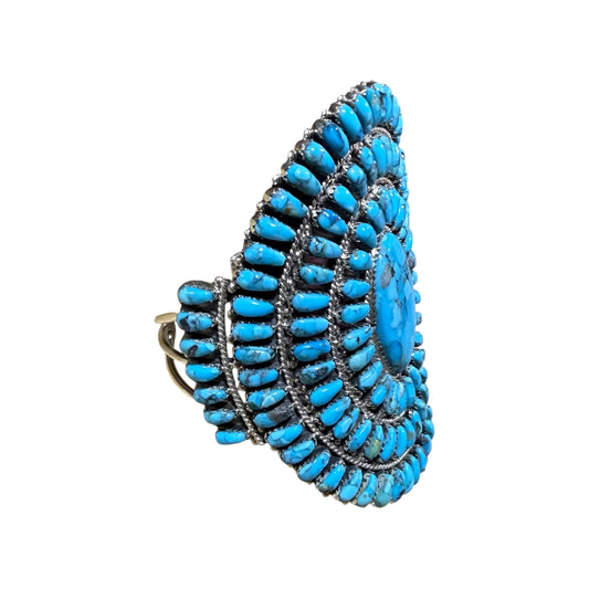 Turquoise Cluster Cuff by Devan Benally